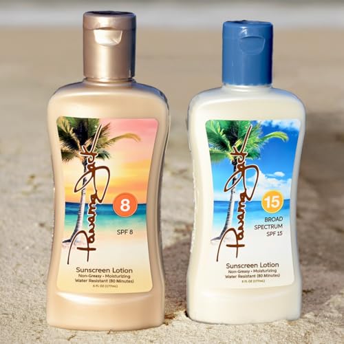 Panama Jack Golden Hour Duo Travel Sunscreen Lotion SPF 8 & 15 Suntan Sun Care Pack Deal