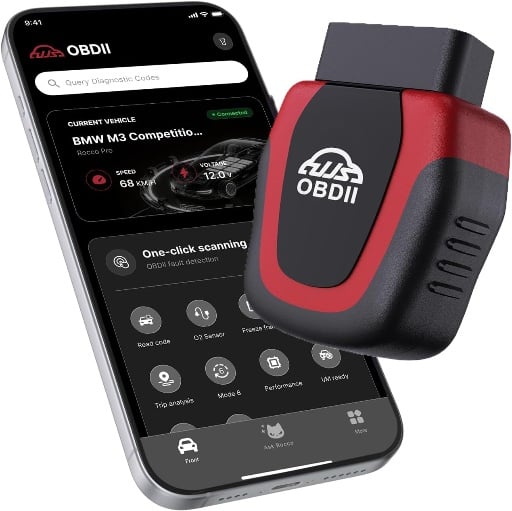 UJS Rocco Pro OBD2 Scanner Bluetooth for iPhone & Android, No Subscription