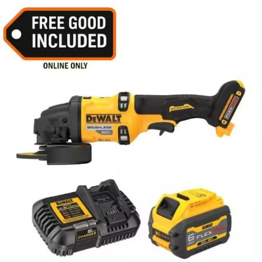 DEWALT FLEXVOLT 60V MAX Lithium-Ion Cordless Brushless 4.5 in. to 6 in. Small Angle Grinder with 6Ah Battery
