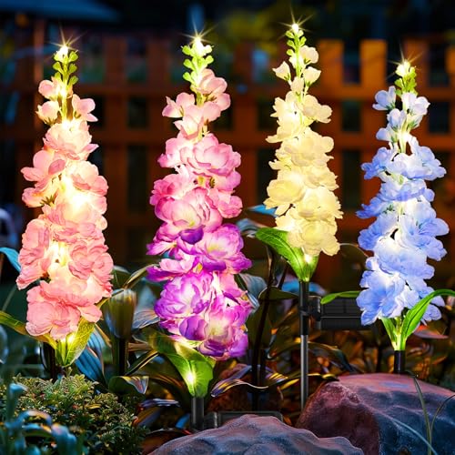 KOOPER 4-Pack Solar Delphinium Flower Lights Deal