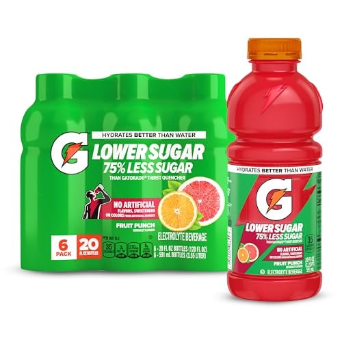 Gatorade Lower Sugar Sports Drink 6-Pack 20 Oz (Fruit Punch) Deal