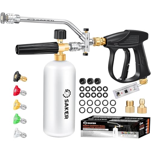Saker Foam Cannon Dual-Function Pressure Washer Kit w/ Spray Gun & 5 Nozzles Deal
