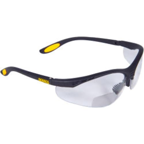 DEWALT Spector In-Viz Bifocal Safety Glass - Black/Yellow Frame - Clear Lens