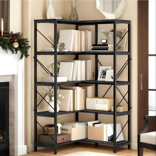 DWVO 5-Tier L-Shaped Corner Bookshelf Storage Organizer Deal