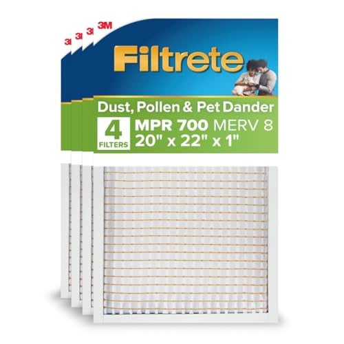 Filtrete 20x22x1 AC Furnace Air Filter, MERV 8, MPR 700, 4-Pack Deal