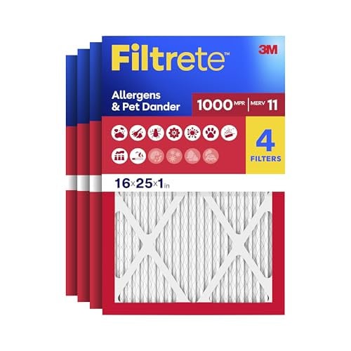 Filtrete Allergen Defense Air Filter, 16" x 25" x 1", 4/Pack (1000 MPR) Deal