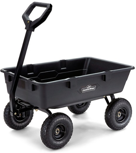 GroundWork 5 cu. ft. 800 lb. Capacity Towable Poly Dump Cart Deal