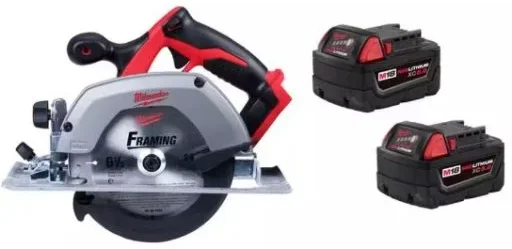 Milwaukee M18 18V Lithium-Ion Cordless 6-1/2 in. Circular Saw w/ (2) M18 5.0 Ah Batteries Deal