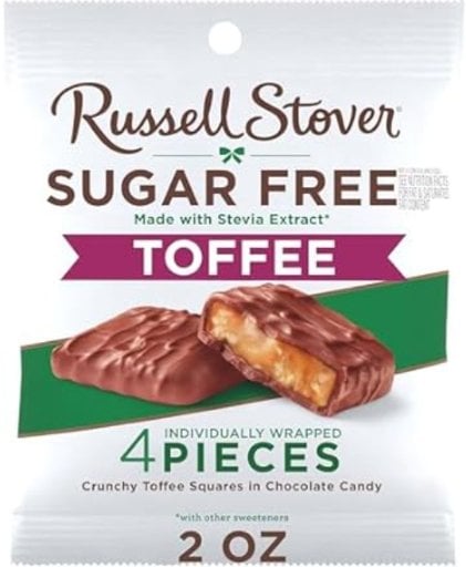 RUSSELL STOVER Sugar Free Toffee Squares in Chocolate Candy 10-Pack Deal
