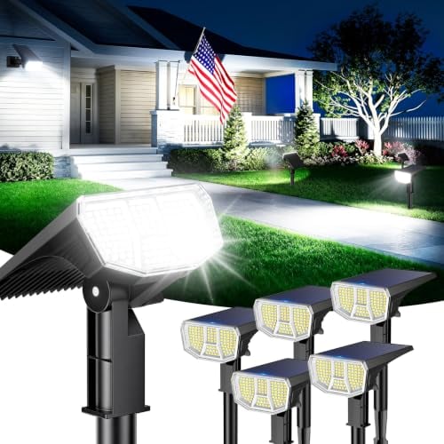 LETMY 6 Pack Solar Spot Lights Outdoor, 104 LED Deal