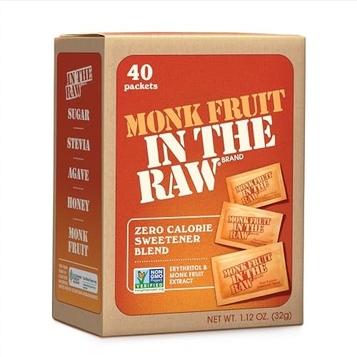 Monk Fruit In the Raw Natural Monk Fruit Sweetener 40 Packets