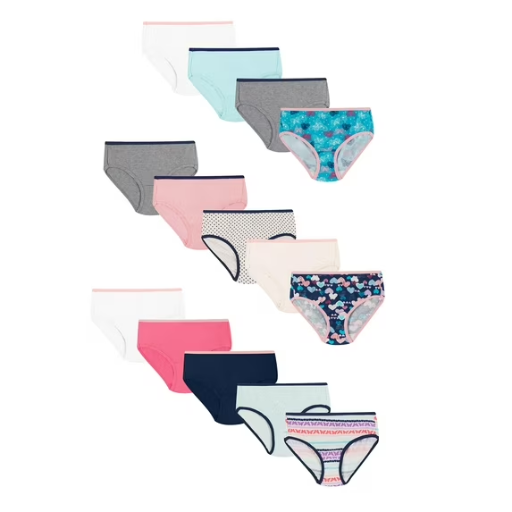 Hanes Girls' Tagless Super Soft Cotton Brief Underwear (14-Pack)