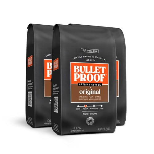Bulletproof Original Medium Roast Clean Whole Bean Coffee 3-Pack 12-Oz