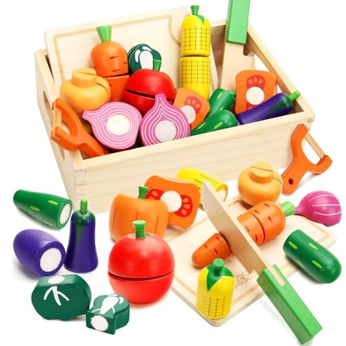 Wooden Play Food Set for Toddlers Deal