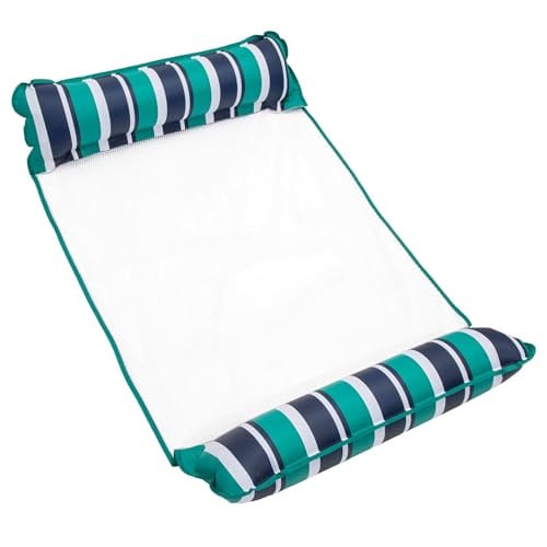 Aqua Original 4-in-1 Monterey Hammock XL Pool Float & Water Hammock Teal/Navy Stripe Deal