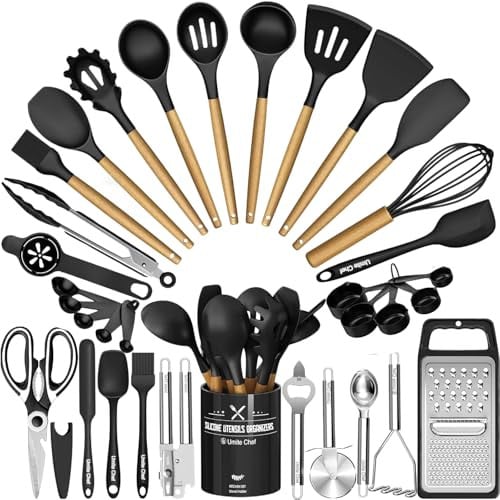 Umite Chef 34-Piece Silicone Cooking Utensil Set with Holder