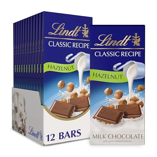 Lindt CLASSIC RECIPE Hazelnut Milk Chocolate Candy Bar 12-Pack