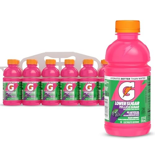 Gatorade Lower Sugar Sports Drink, Rain Berry, 12 fl oz Bottles (12 Pack) Deal