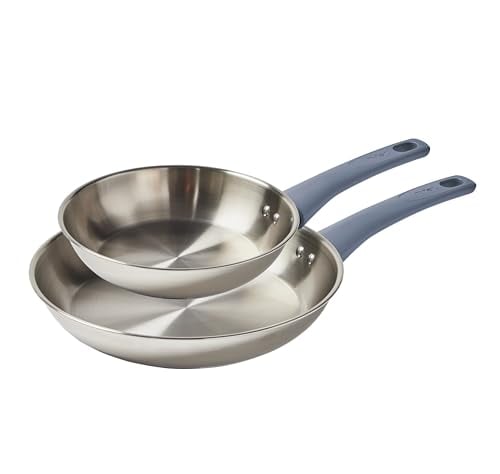 T-fal Essentials Stainless Steel Fry Pan Set 2-Pc 8" & 10.5" Deal