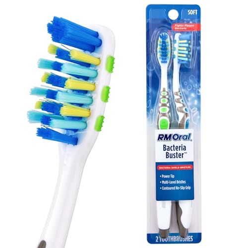 RM Oral Bacteria Buster Soft Manual Toothbrushes 2-Count Deal