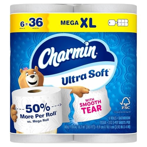 Charmin Ultra Soft Toilet Paper 6 Mega XL Rolls, 336 Sheets Per Roll Deal