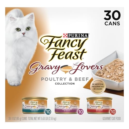 Purina Fancy Feast Gravy Lovers Grilled Wet Cat Food, 30-Pack 3-Oz