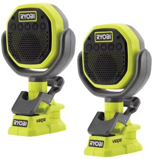 Ryobi ONE+ 18V Cordless VERSE Clamp Speaker 2-Pack Deal