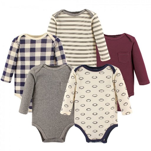 Hudson Baby Cotton Long-Sleeve Bodysuits 5-Pack