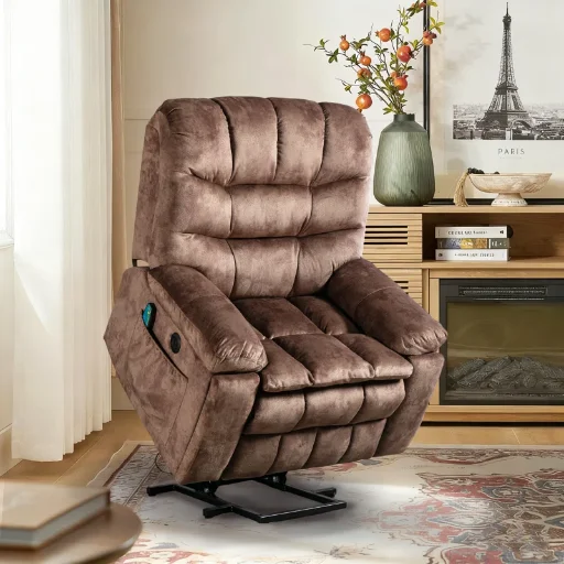 Red Barrel Studio Karelin Velvet Power Lift Assist Recliner w/ Heated Massage Deal
