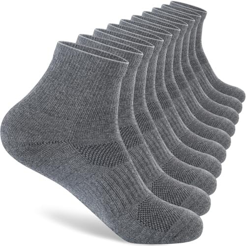 Monxiery Men's 5-Pairs Cotton Cushioned Ankle Socks Deal