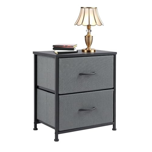 Sweetcrispy Nightstand with 2 Storage Drawers 20" Height