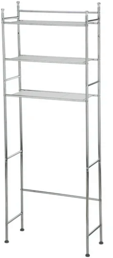 Mainstays 3-Shelf Over-the-Toilet Steel Storage Rack (Chrome Finish)