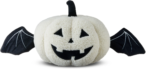 8.5" Way to Celebrate Fabric Jack-o'-Lantern with Bat Wings Plush Tabletop Decor