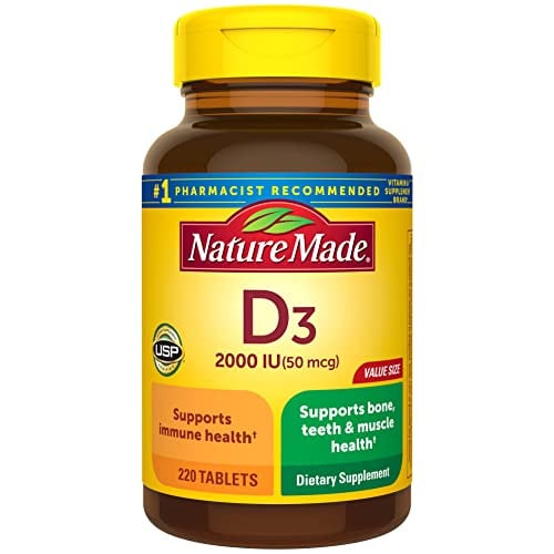 Nature Made Vitamin D3 2000 IU (50mcg) Tablets 2 x 220-Count