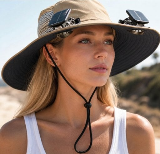 Solar-Powered Fan UPF 50+ Wide Brim Hat Deal