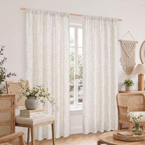 BGment 84" Chenille Floral Curtains, 2 Panels Deal
