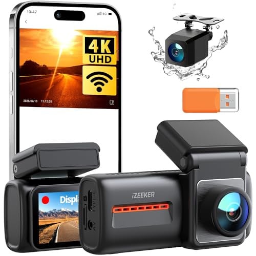 iZEEKER 4K WiFi 6 Dash Cam Front and Rear