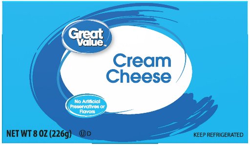 Great Value Cream Cheese, Neufchatel Cheese, 8 oz Block