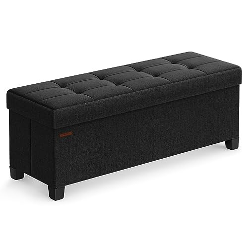 15" x 43" x 15.7" SONGMICS Storage Ottoman Bench (Ink Black)