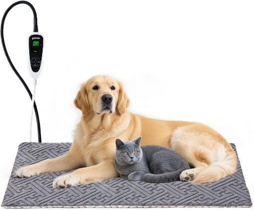 Zomzia XXXL Dog Heating Pad 35" x 24" w/ 11 Adjustable Temperature, 25 Timer Options and Chew Resistant Cord Deal