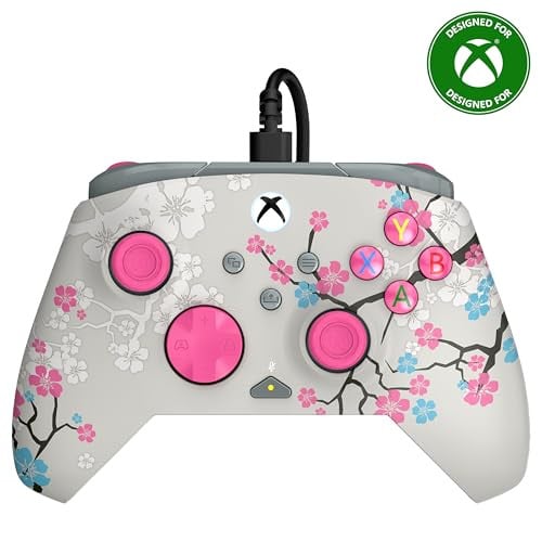 Turtle Beach Rematch Advanced Glow in the Dark Wired Gaming Controller: Xbox & PC (Cherry Blossom)