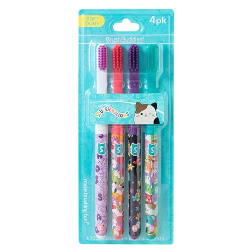 Kids' Brush Buddies Squishmallows Soft Manual Toothbrushes 4-Pack Deal