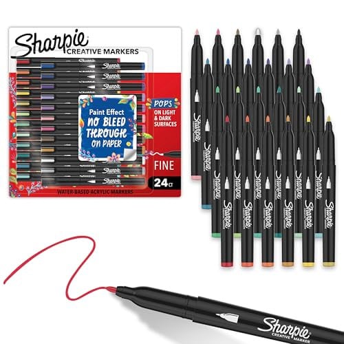 Sharpie Creative Water-Based Acrylic Paint Markers 24-Count (Fine Tip, Assorted Colors) Deal