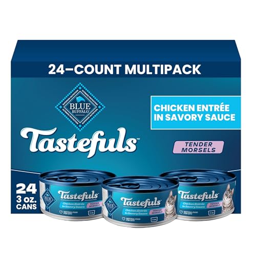 24pk Blue Buffalo Tastefuls Chicken Tender Morsels Wet Cat Food 3-Oz Deal