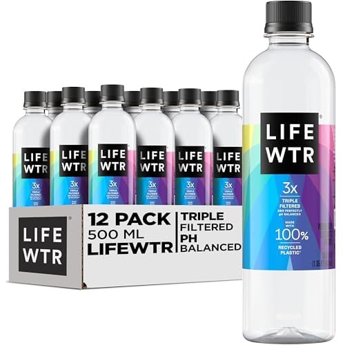 LIFEWTR Premium Purified Water pH Balanced with Electrolytes, 16.9 Fl Oz 500ml, Pack of 12 Deal