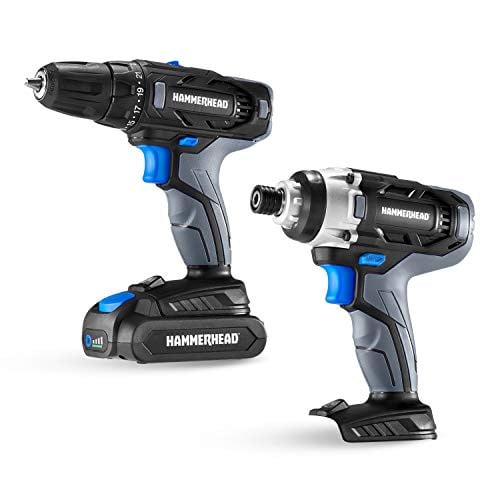 Hammerhead 20V Cordless 2-Tool Combo Kit: Drill + Impact Driver + 1.5Ah Battery + Charger Deal