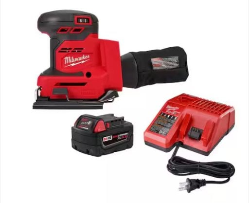 Milwaukee M18 18-Volt Lithium-Ion Cordless 1/4 in. Sheet Sander with One 5.0 Ah Battery and Charger