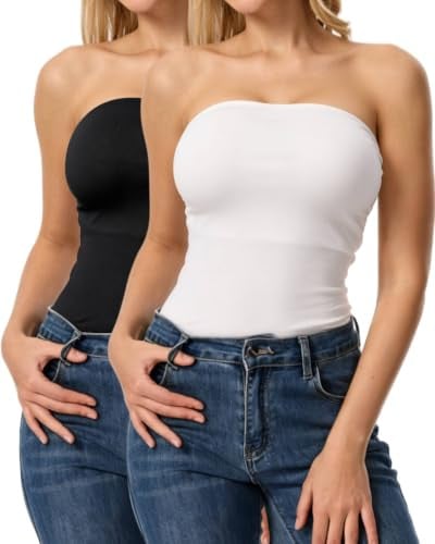 Ribbed Shapewear Long Tube Tops Strapless  Deal
