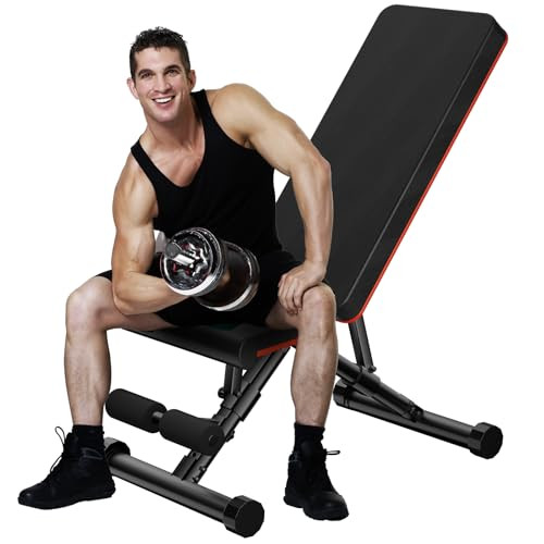 Sweetcrispy Adjustable Foldable Incline Weight Bench 795lb Capacity