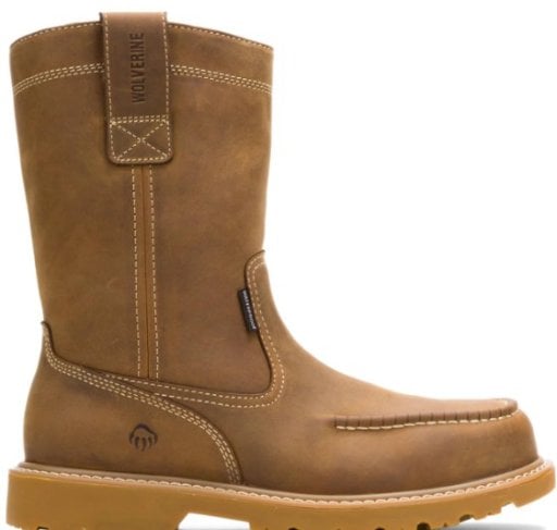 Wolverine Floorhand Moc-Toe Pull-On Soft Toe Work Wellington Boots Dark Wheat Deal
